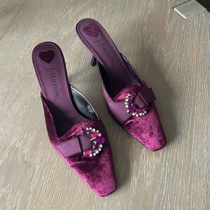 J. Renee Meranda purple velvet heels, size 10